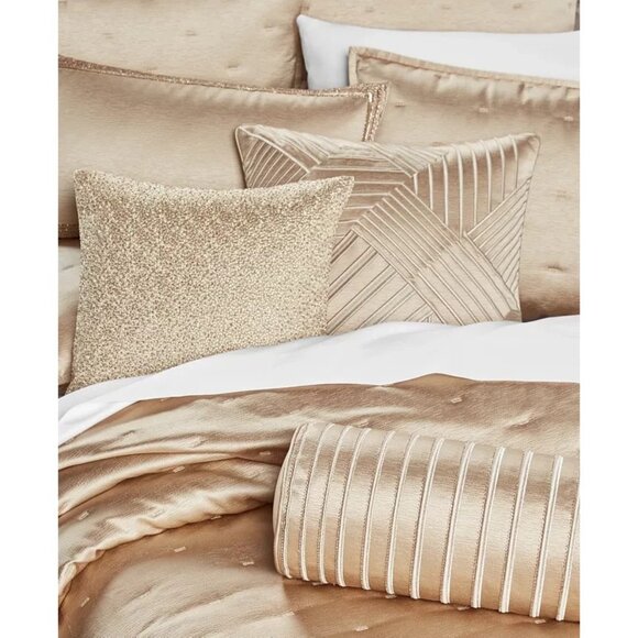Hotel Collection Glint 3 Piece Coverlet Set King Gold MSRP $500 - Picture 4 of 4